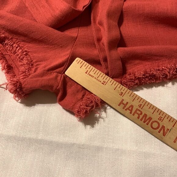 VeryJ medium orange distressed romper with elastic and drawstring waist - Picture 7 of 8